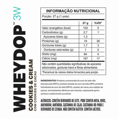 Monodose WHEYDOP 3W 27g | Sabor Cookies & Cream