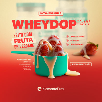 Monodose WHEYDOP 3W 27g | Sabor Morango com leite Condensado