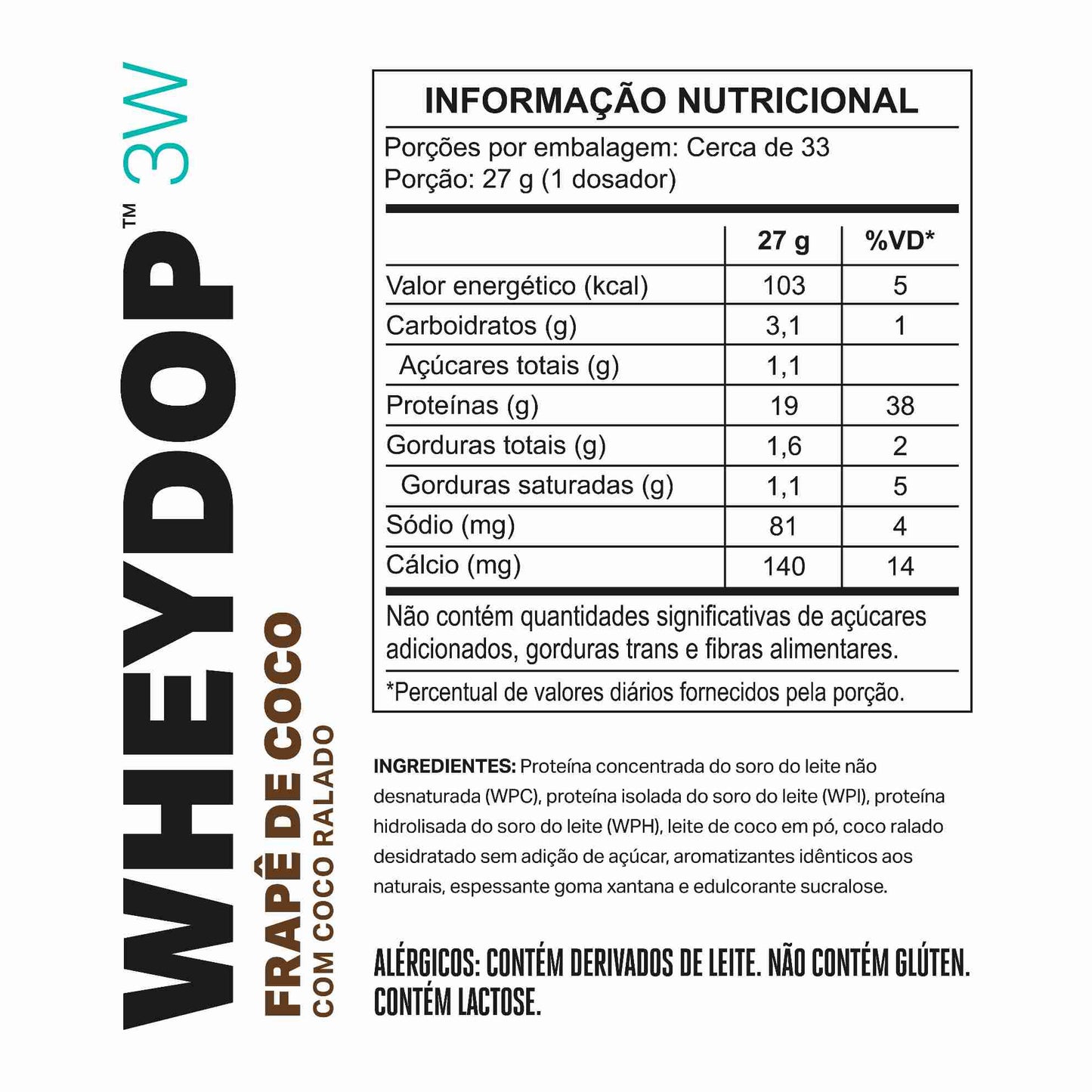 WHEYDOP 3W 900g | Sabor Frapê de Coco