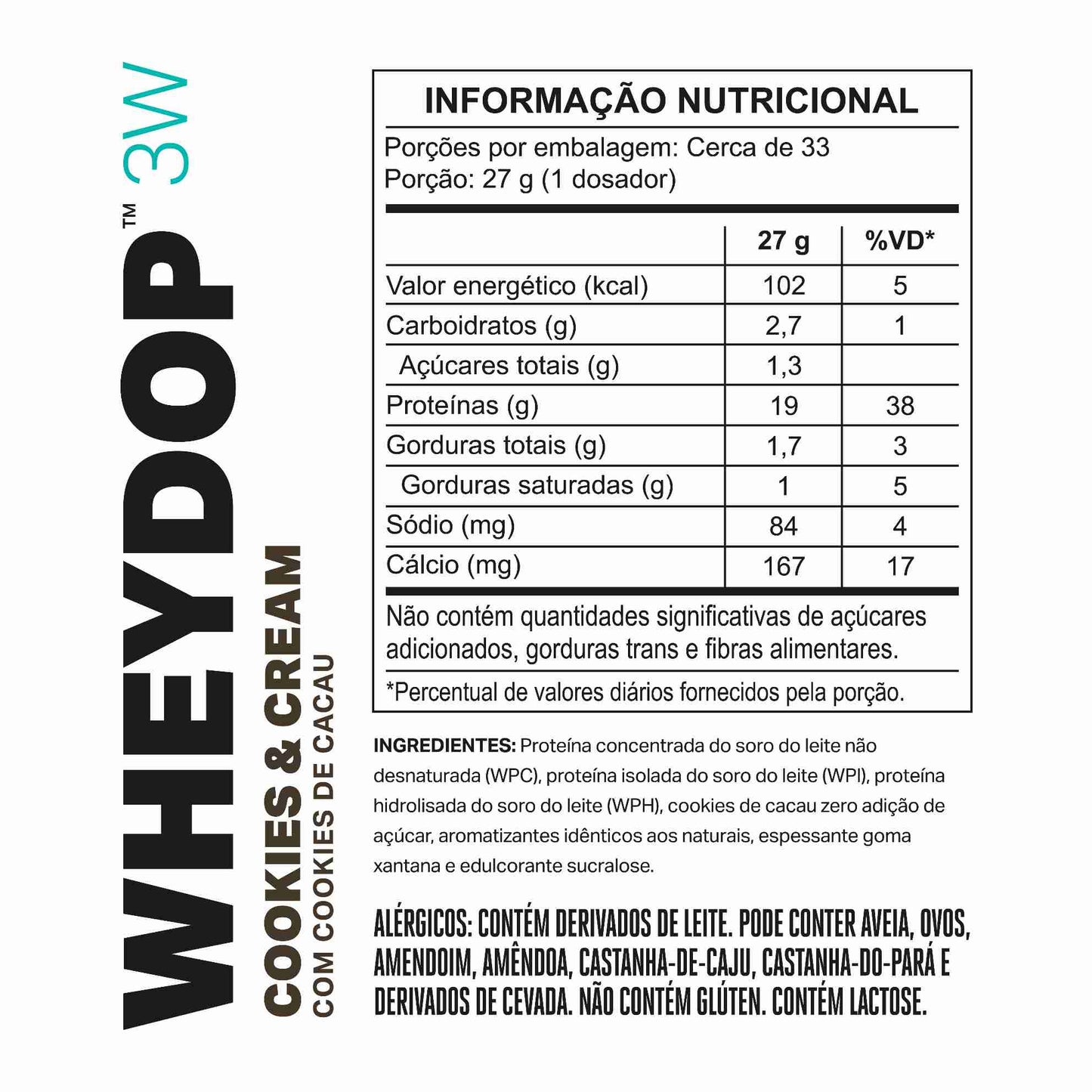 WHEYDOP 3W 900g | Sabor Cookies & Cream