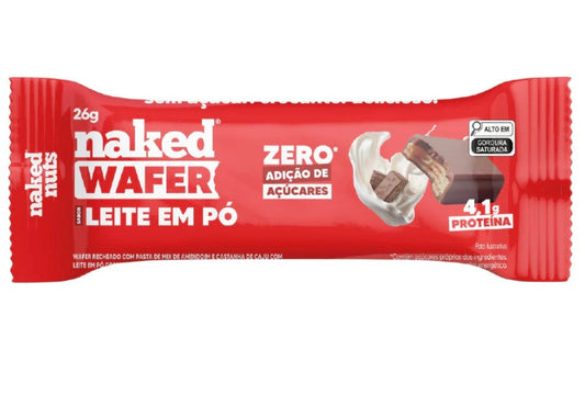 Naked Wafer Leite em pó Chocolate Preto 26g