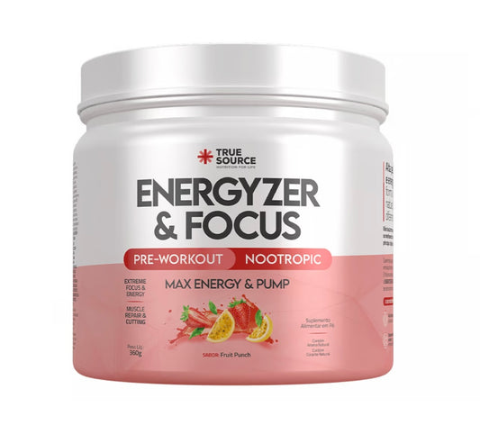 Pré Treino Energyzer & Focus sabor Fruit Punch 360g (Versão com cafeína)