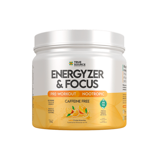 Pré Treino Energyzer & Focus sabor Frutas Amarelas 450g (SEM CAFEÍNA)